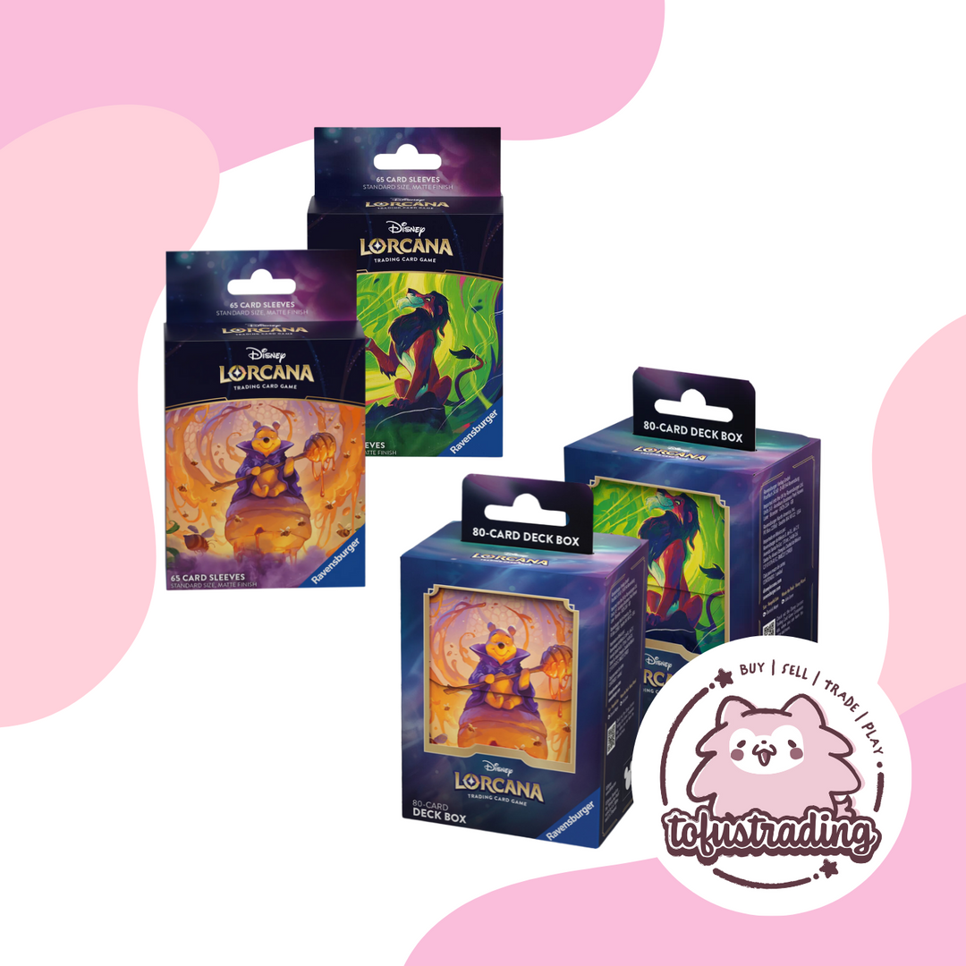 Disney Lorcana TCG: Azurite Sea Sleeves & Deckbox - Pooh & Scar Tofu's Trading Disney Lorcana TCG: Azurite Sea Sleeves & Deckbox - Pooh & Scar Tofu's Trading