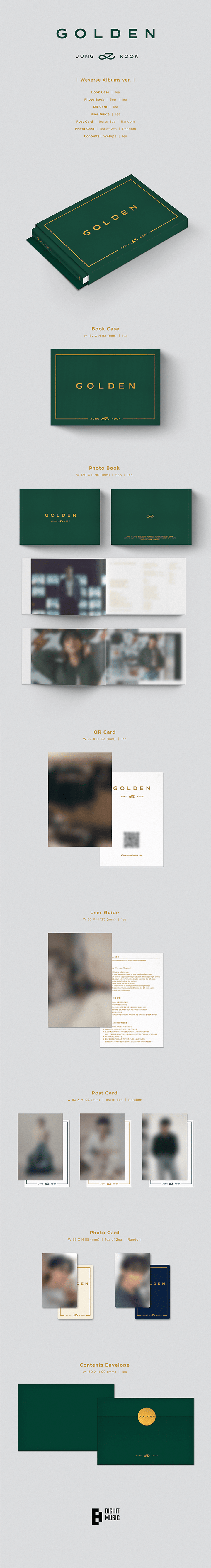 BTS - Jung Kook - 1st Solo Album 'GOLDEN' (Weverse Version)