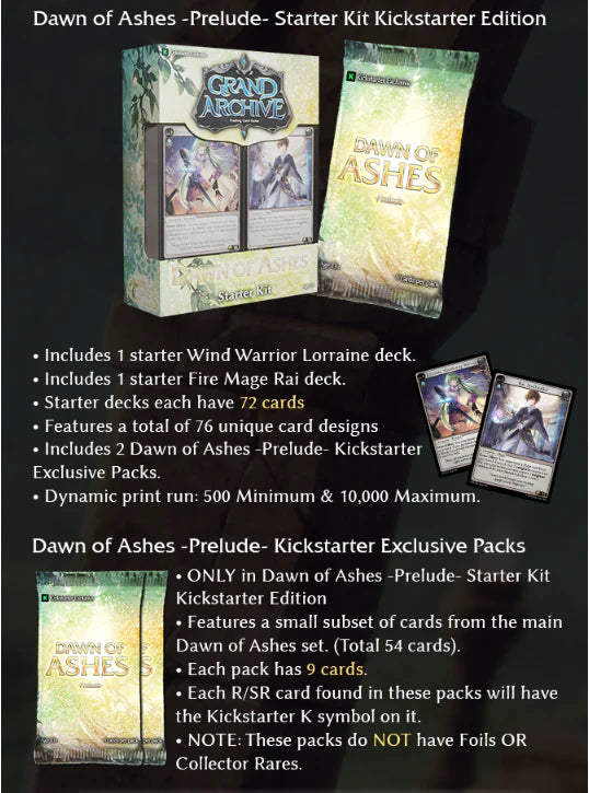 Grand Archive TCG: Dawn of Ashes Prelude Starter Kit - Kickstarter